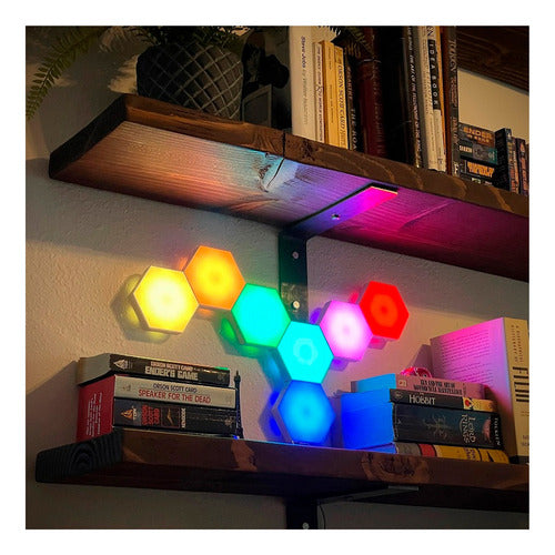 HexaAura™ – Set de 3 Luces LED RGB Hexagonales + Control